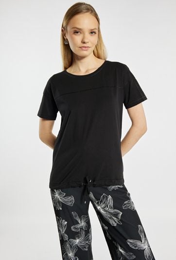 T-shirt damski z wiązaniem