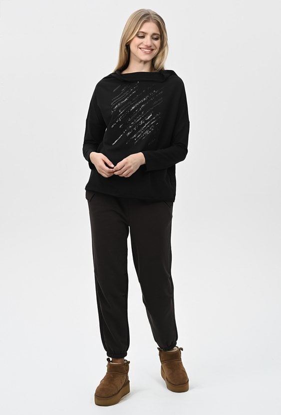 Ciemnobrązowe klasyczne spodnie dresowe