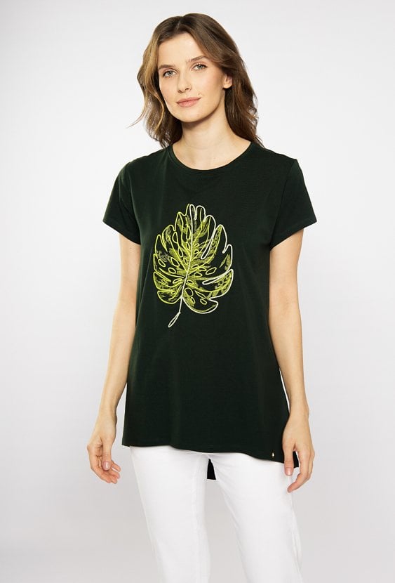 T-shirt damski z dłuższym tyłem