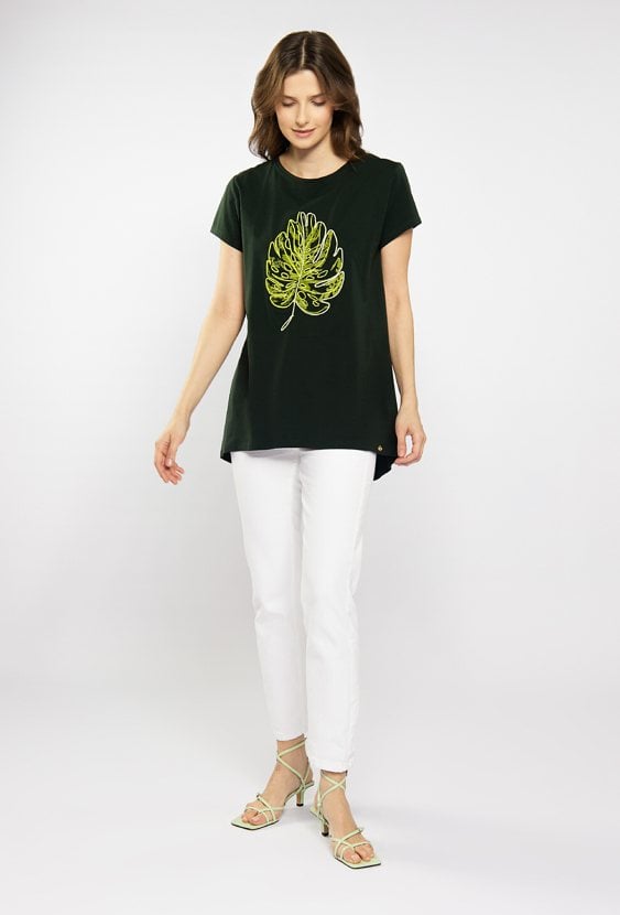 T-shirt damski z dłuższym tyłem