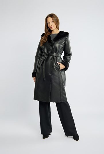 Płaszcz damski z kapturem