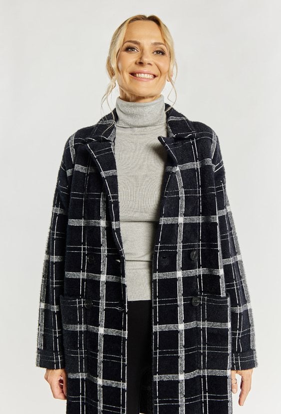 Dwurzędowy sweter płaszczowy