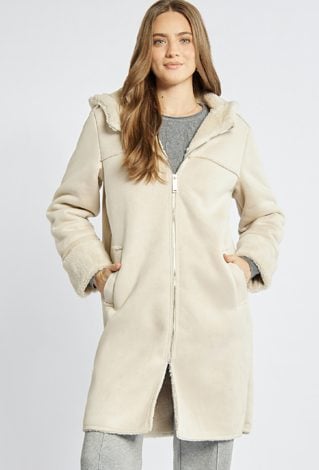 Płaszcz damski z kapturem