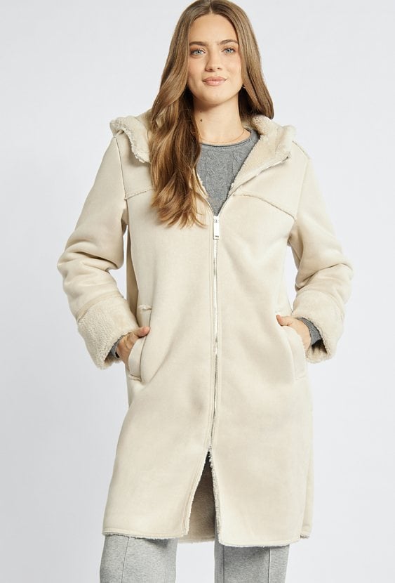 Płaszcz damski z kapturem