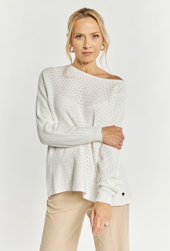 Ażurowy sweter damski