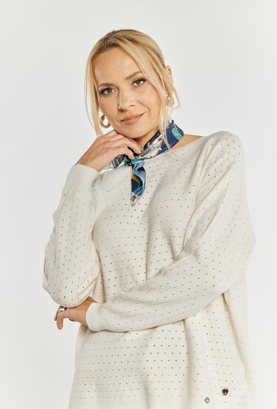 Ażurowy sweter damski