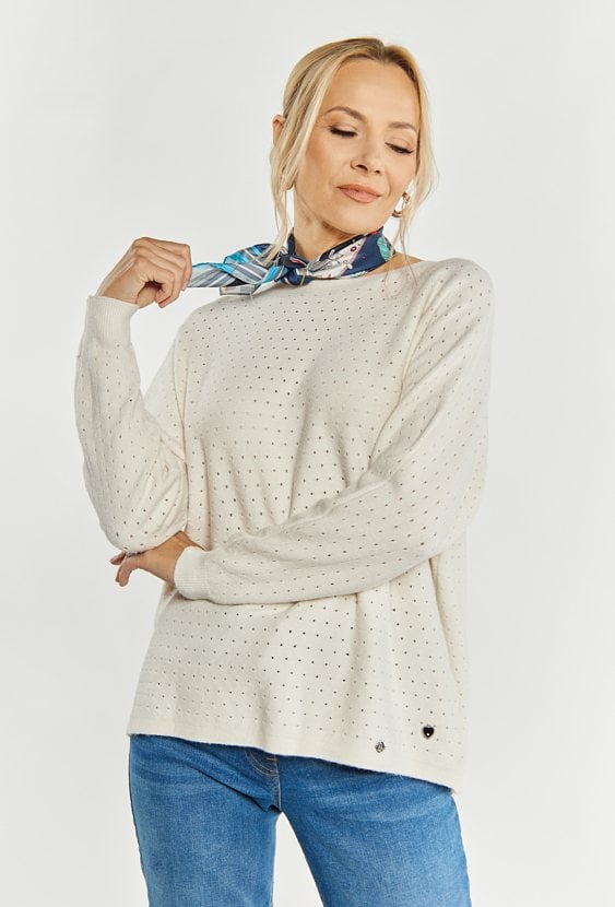 Ażurowy sweter damski