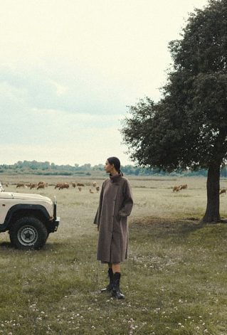 Elegancki płaszcz z wełną