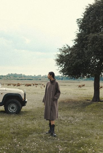 Elegancki płaszcz z wełną