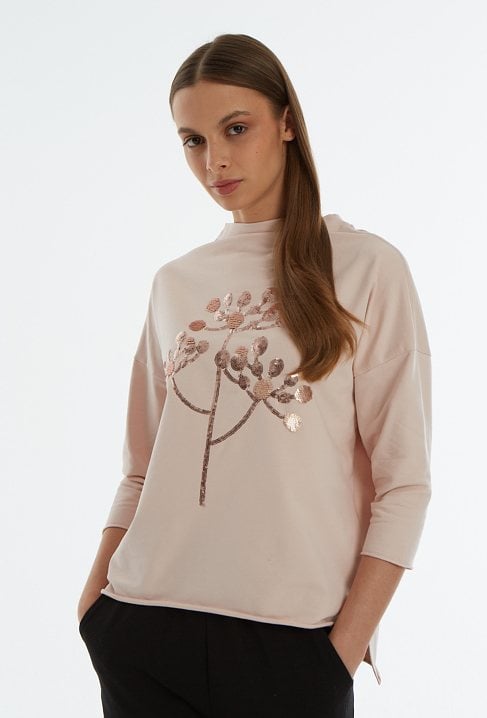 Bluza z cekinową aplikacją