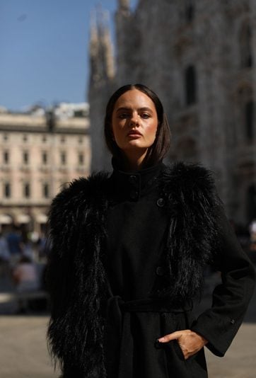 Elegancki płaszcz z wełną