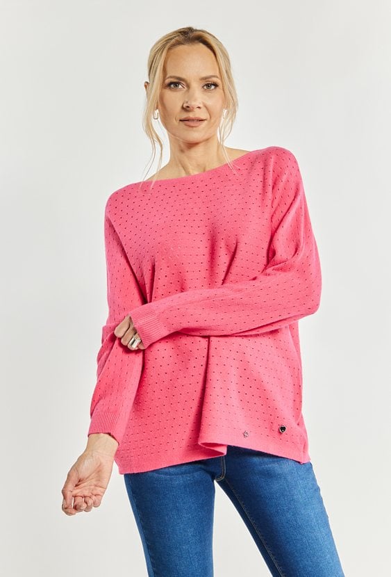 Ażurowy sweter damski