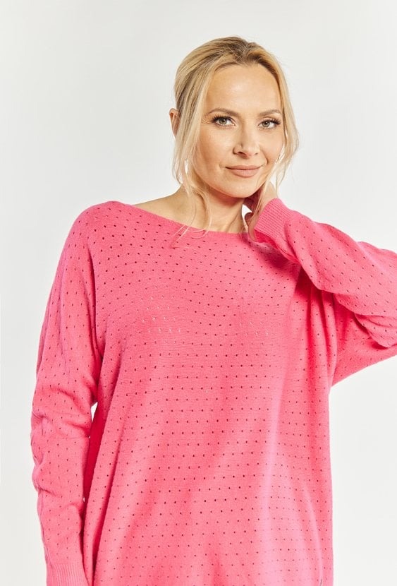 Ażurowy sweter damski