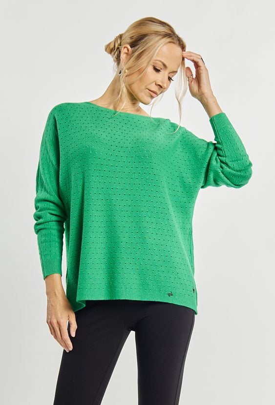 Ażurowy sweter damski