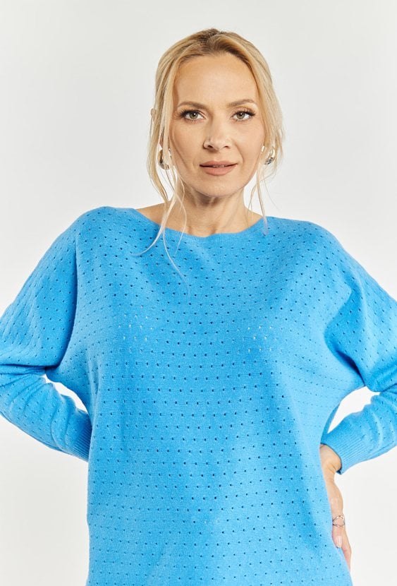 Ażurowy sweter damski