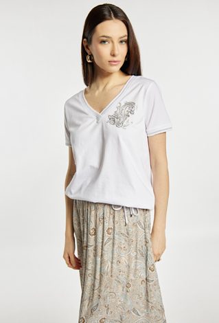 T-shirt damski z bawełną