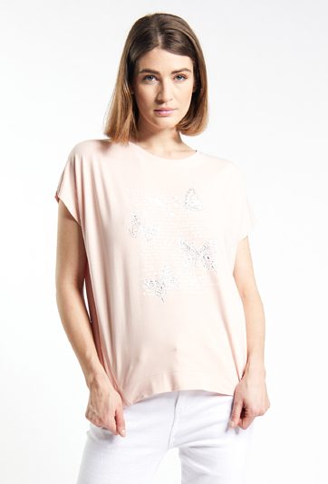 T-shirt damski w motyle