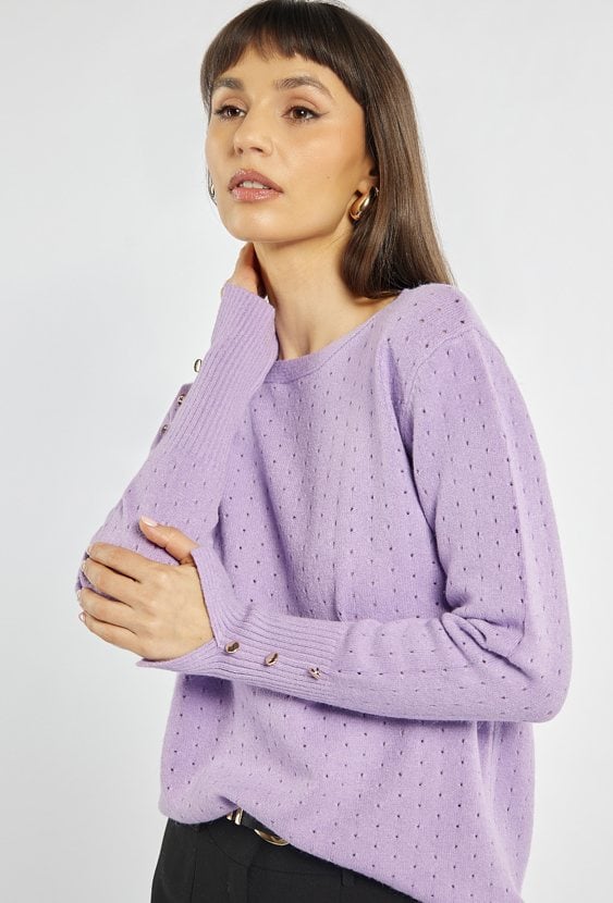 Ażurowy sweter damski