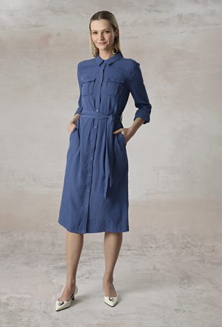 Niebieska szmizjerka z wiskozy