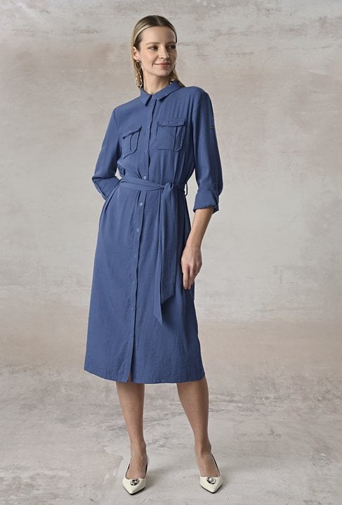 Niebieska szmizjerka z wiskozy