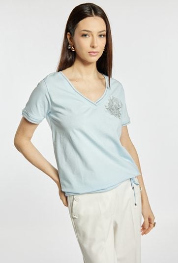 T-shirt damski z bawełną