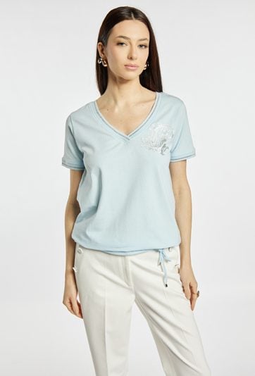 T-shirt damski z bawełną