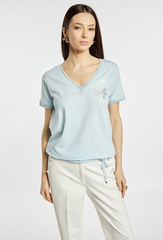 T-shirt damski z bawełną