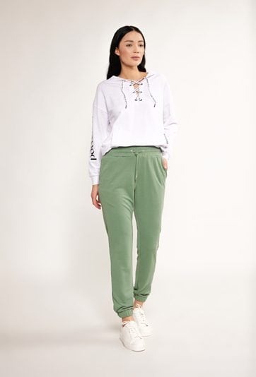 Dzianinowe spodnie z kieszeniami