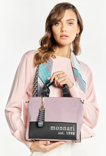 Tekstylna torba damska z przywieszką