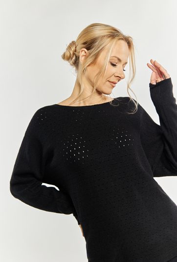 Ażurowy sweter damski