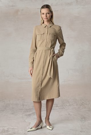 Beżowa szmizjerka z wiskozy