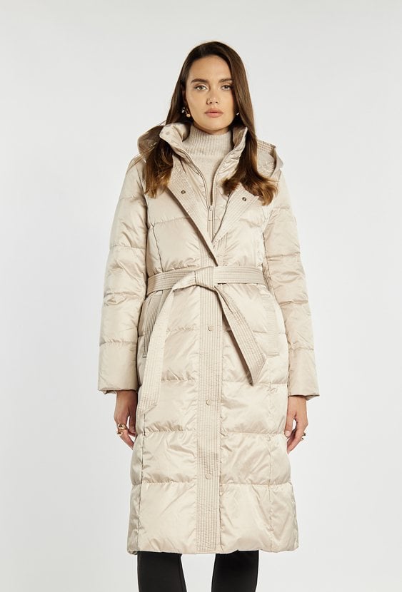 Puchowy płaszcz damski