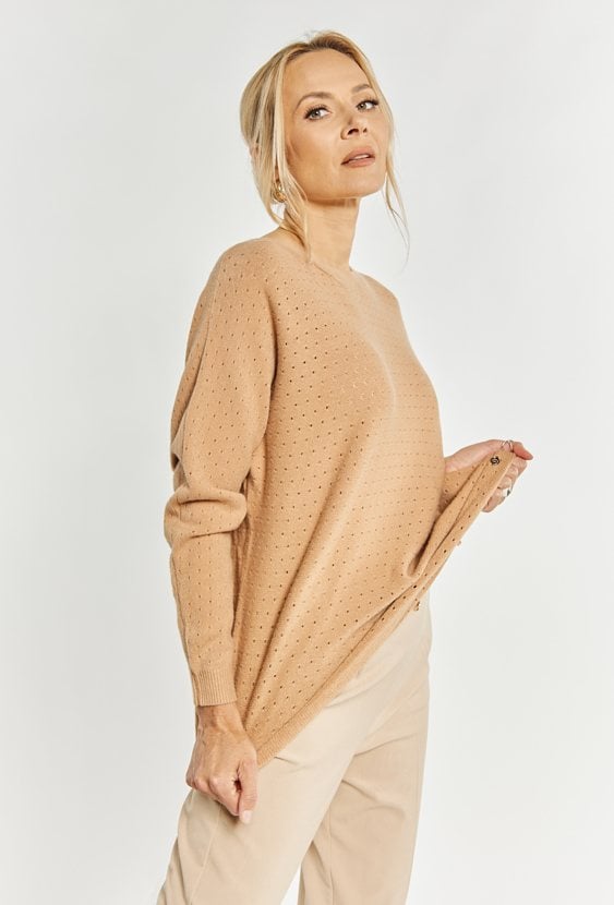 Ażurowy sweter damski