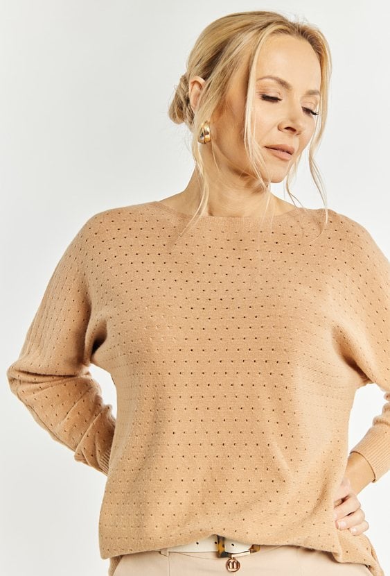 Ażurowy sweter damski