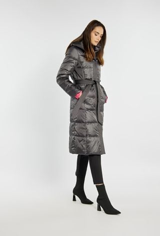 Puchowy płaszcz damski