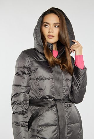 Puchowy płaszcz damski