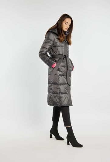 Puchowy płaszcz damski