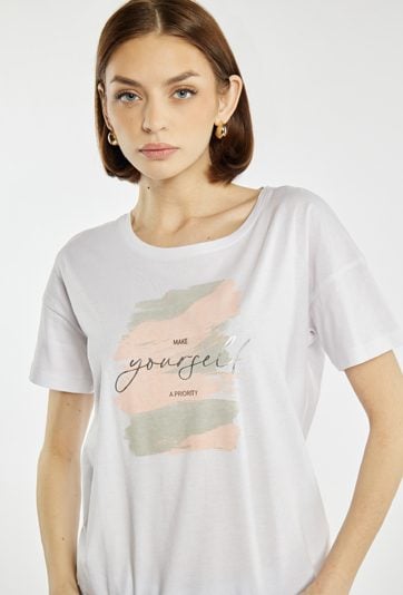 T-shirt damski z napisem