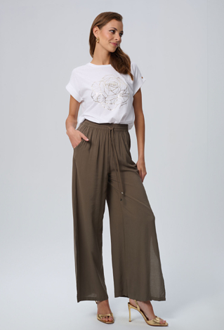 Wiskozowe spodnie z rozcięciami