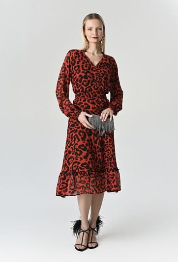 Sukienka w czarno-czerwony print