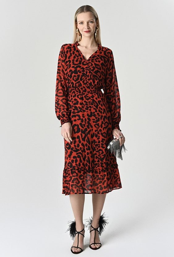 Sukienka w czarno-czerwony print