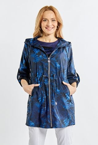 Wzorzysty parka damska