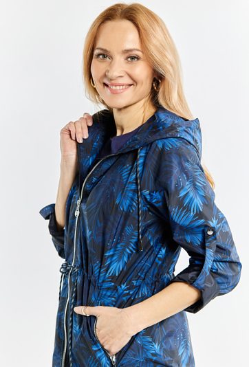 Wzorzysty parka damska