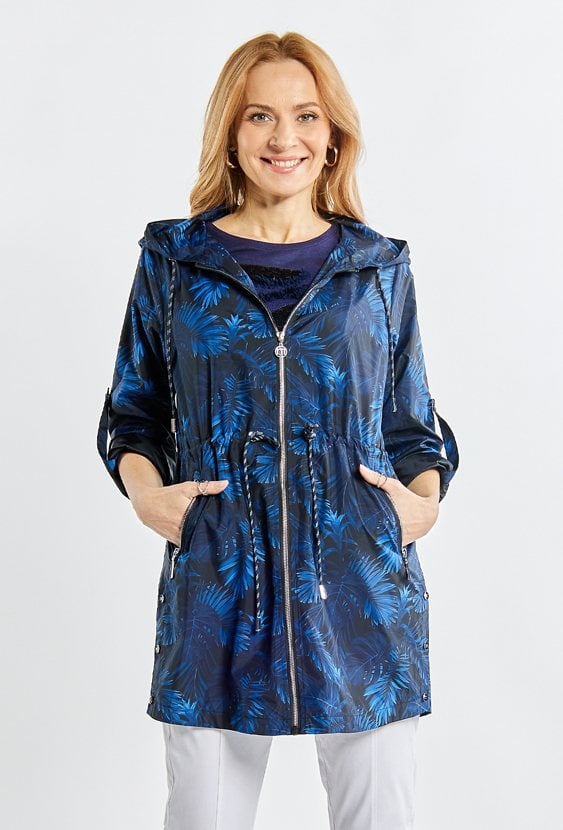 Wzorzysty parka damska