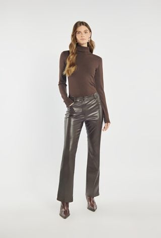 Spodnie damskie z imitacji skóry