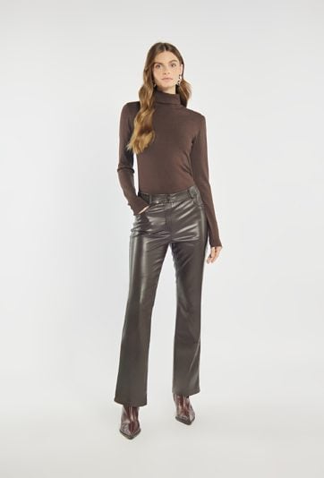 Spodnie damskie z imitacji skóry