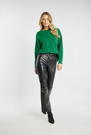 Spodnie damskie z imitacji skóry