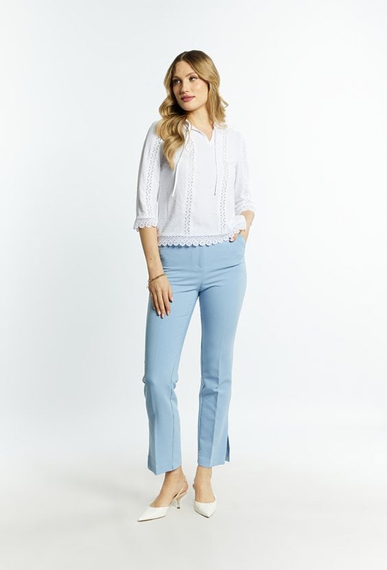 Bluzka damska z wiązaniem przy dekolcie