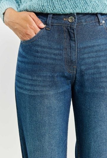 Damskie jeansy z szerokimi nogawkami