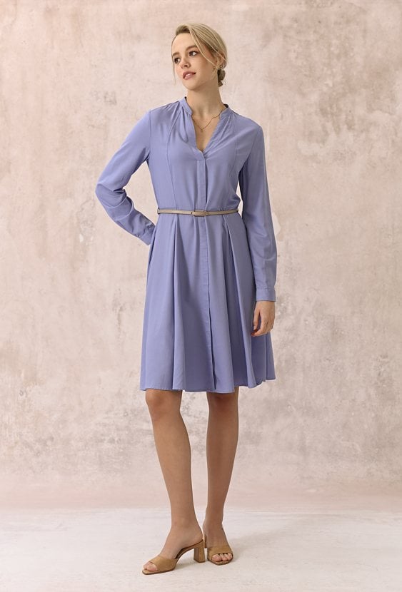 Niebieska koszulowa sukienka